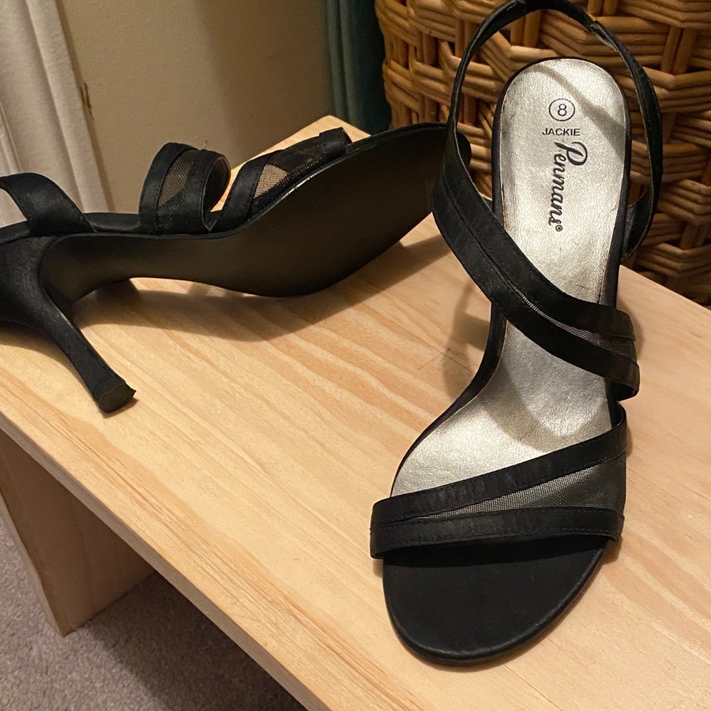 Black Strappy Heels for Women